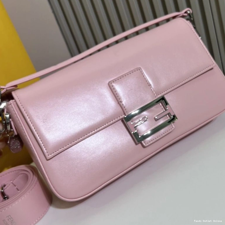 Affordable Bag Tiffany Fendi In Leather Pink Smooth Baguette Medium 0802